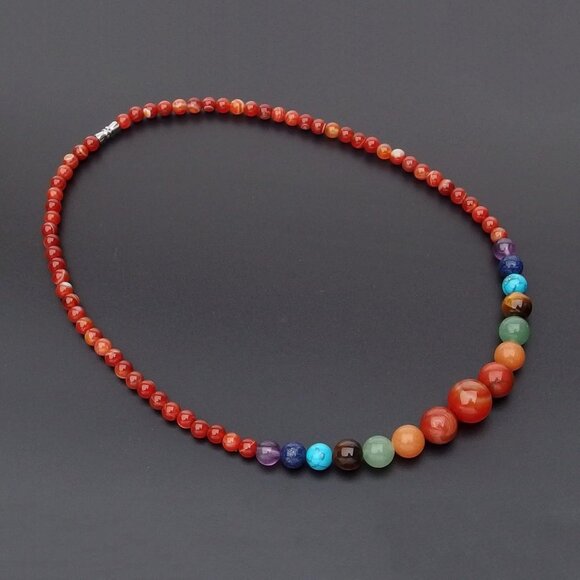 7 Chakra Necklace for Women Crystal Genuine Stone Beaded Gemstone for Women Mom - Picture 9 of 9